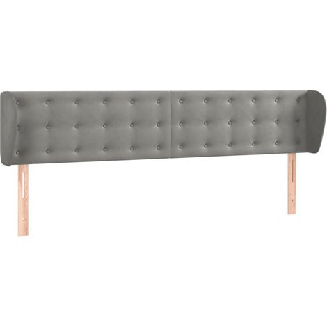 Maison Exclusive - Testiera ad Orecchio Grigio Chiaro 163x23x78/88 cm in Velluto (1/5)
