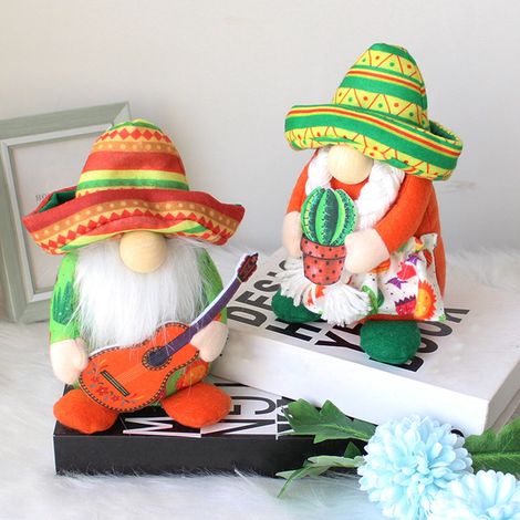 Gnome - 20 cm - Coton Rembourré - Décor Intérieur Extérieur - Ornement Maison Bureau Voiture - Lot de 1 (1/5)