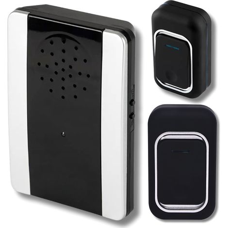 Sonnette sans fil, batterie 300 m, 2 boutons (1/5)