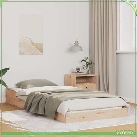 Cadre de lit - ABI - Marron - Pin massif - 100 x 200 cm - 1 place (1/5)