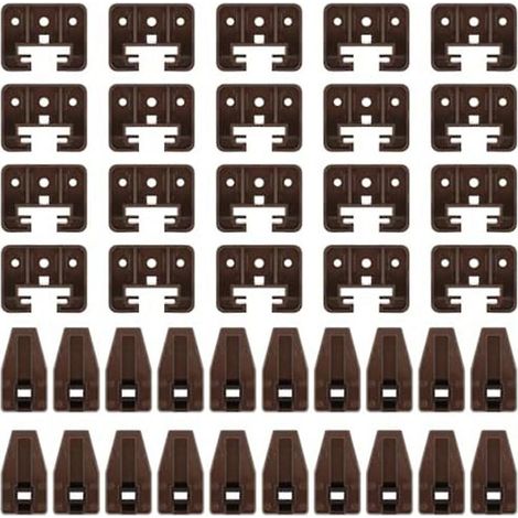 Jeu de 20 glissières et guides de tiroir, pièce de rechange pour tiroir, glissières de tiroir à montage sous plan, butée centrale (1/5)