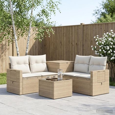 vidaXL Ensemble de Canapés 6 pc Beige et blanc crème (1/5)