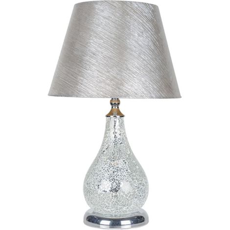 Sobremesa cromo mosaico espejo led interior pantalla plata jaspeada (1/2)
