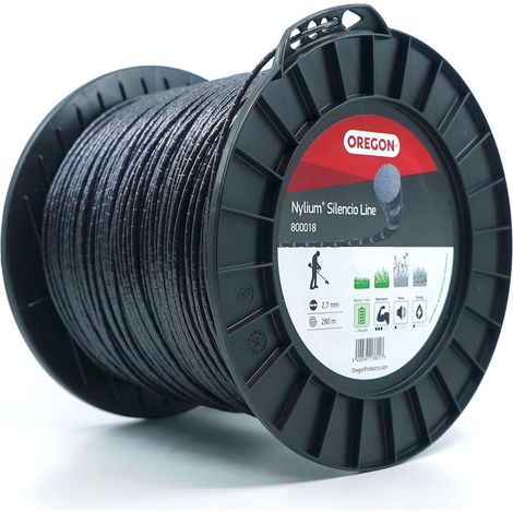 Hilo para desbrozadora Redondo Trenzado Nylium Silencio Negro ø2.7mm/280m Oregon 800018