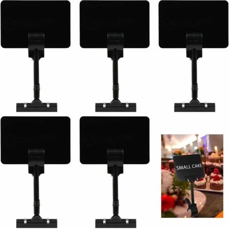 BUNTHAUS 5 Pièce Pinces étiquettes Clips Titulaire Prix  Support D'affichage Présentoir avec de Réutilisables Double Face pour Magasins Fruits Restaurants Supermarchés (1/5)