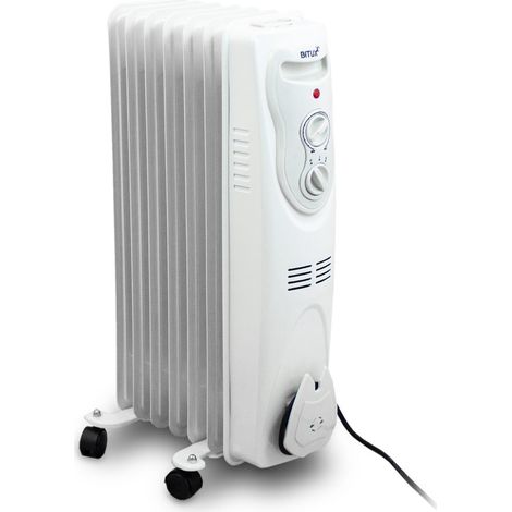 Bituxx 1500W elektrischer Ölradiator Öl Radiator Heizkörper 3 Heizstufen