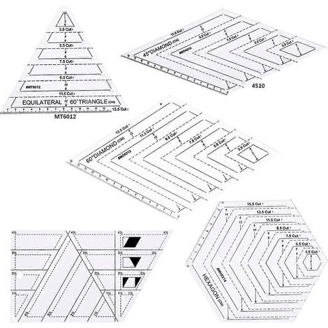5 pièces Règles de Couture Patchwork pour Triangles DIY - Matériel Créatif Quilting