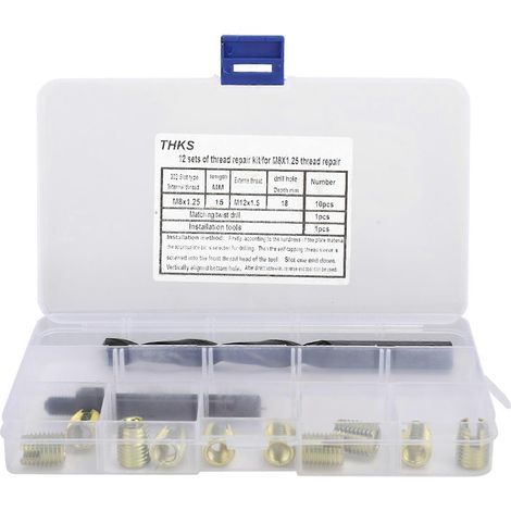 12-teiliges Gewindereparaturset M8 x 1,25 mit selbstschneidenden Gewindeeinsätzen (1/4)