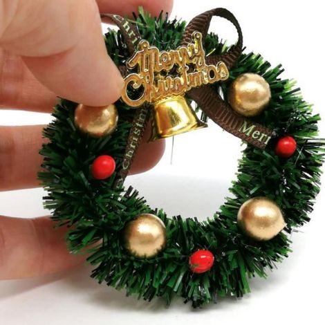 Accessoires de poupée de Noël Décoration de Noël Couronne miniature Bottes de pluie Booom Garland Sapin de Noël Set (1/4)
