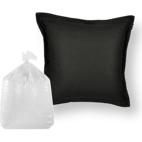 Soo Santaï Set Cushion Floating coussin flottant + polystyrène 65x65x25cm, résistant aux UV, Noir (1/2)