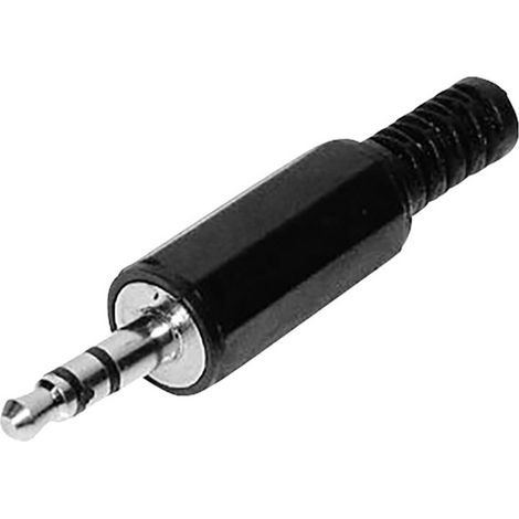 TRU COMPONENTS 1559784 Klinken-Steckverbinder 3.5 mm Stecker, gerade Polzahl: 3 Stereo Schwarz 1 St.