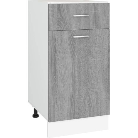 Mueble bajo con cajón "Lyon" gris Sonoma, 40 x 46 x 81,5 cm, madera de ingeniería, vidaXL