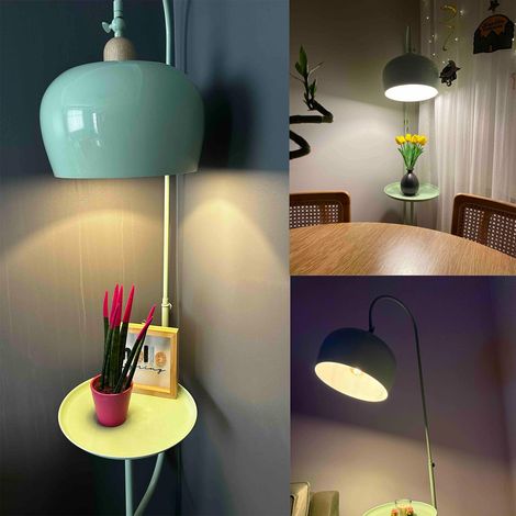 Lampadaire Gorkiede Métal Moderne E27 Largeur 37 cm Abat-jour Réglable Tablette Variateur (1/4)