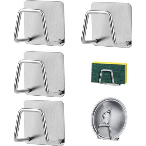 4 Pièces Pote Éponge Évie Cuisine,Pote Eponge Evie Auto Adhesif, Pote éponge Cuisine, Suppot Eponge ,Pou Éponges,Bosse,Tochon,Salle de Bain (1/3)