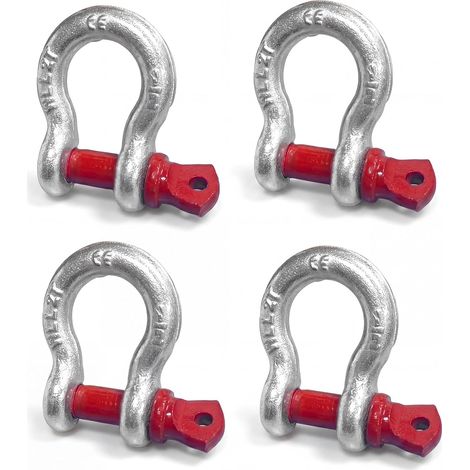 4 Pièces Manille De Levage 1t Manille Inox Galvanisé pour le Camping, L'escalade, le Transport et le Levage de Charges (WLL : 1,0 t) (1/5)