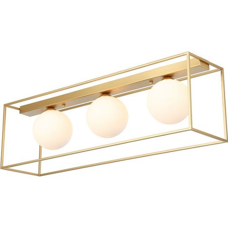 Lampe plafond Italux Mediamo 3xG9 LED laiton blanc