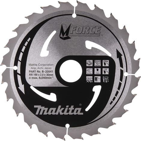 Lama Sega Circolare Makforce T.C.T. 190x30mm 24T Legno (1/5)