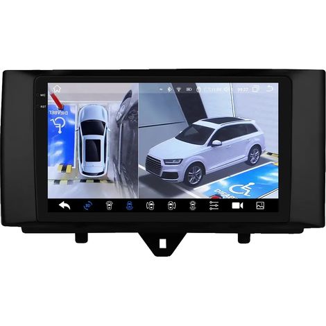 Radio de voiture, fonctionnalité multimédia, écran tactile, compatible avec Mercedes Benz Smart Fortwo 451 2011 - 2015, QS8PNC avec caméra 360 (1/2)