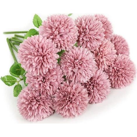 Fleurs artificielles - Boule de chrysanthème - 12pcs - Pourpre et Rose - Intérieur (1/4)