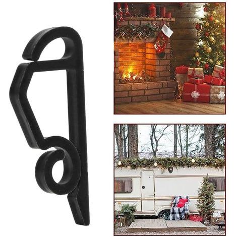 100 Stück Dachrinnenhaken, Girlandenhaken zum Aufhängen von Weihnachtsgirlanden an Dachrinnen, Haken für Weihnachtslichter (1/5)
