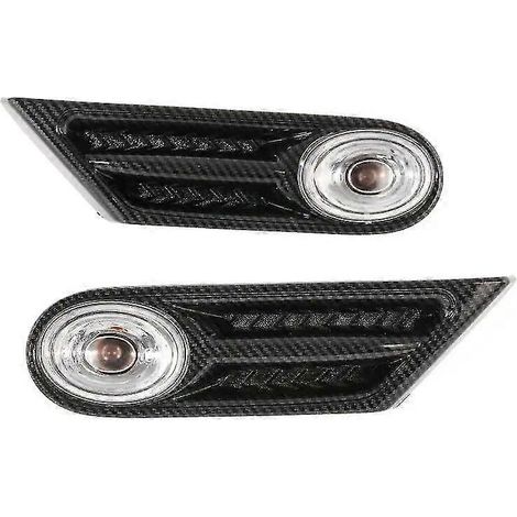 Für BMW Mini Cooper R56 R57 R58 R59 (2007–2013) Seitenblinker LED OEM 63137260202 63137260201 – Carbon und Klar (1/5)