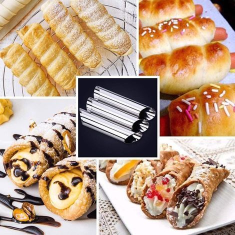 Moule à gâteau, 12 Set acier Inoxydable Schaumrollen-Formes en Spirale de la Corne Moule de cuisson des Brioches en Forme de Croissant Vis (1/5)