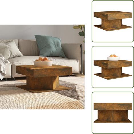 Table basse Chêne fumé 57x57x30 cm Bois d'ingénierie - Table Basse - Meuble Salon - Table D'appoint - Bois D'ingénierie - Design Moderne (1/5)