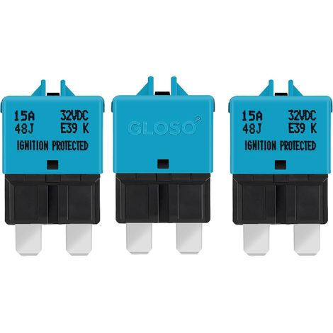 Disjoncteur Fusibles à lames Réinitialisation manuelle Standard Le bateau Camion Voitures 15 AMP 3 paquets E39 (1/5)