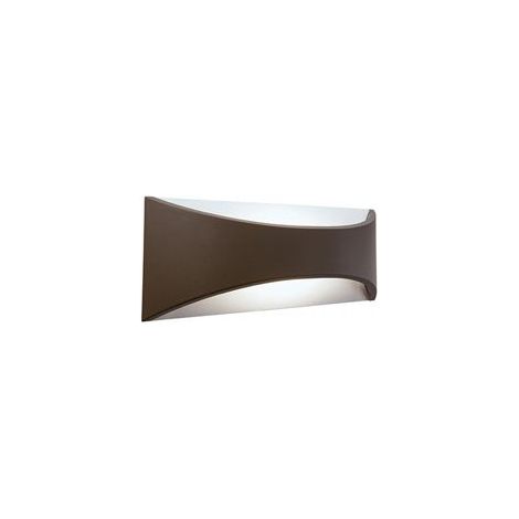 Lámpara de pared de aluminio fundido con difusor satinado - 12W, 935 lúmenes, luz cálida café (1/4)
