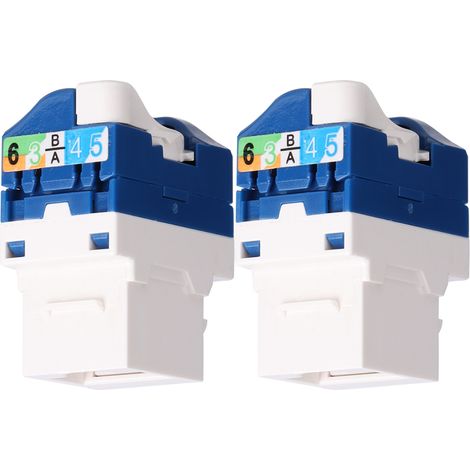 2 connecteurs RJ45 Cat6 rotatifs adaptateurs fiche femelle pour câble réseau, 2 pièces (1/5)