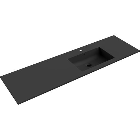 Mexen Otis lavabo empotrado en encimera derecha 161 x 46,5 cm, negro mate - 25181671P (1/3)