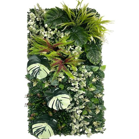 Panneau Mural végétal Artificiel 50 cm x 100 cm pour intérieur et extérieur, décoration Murale végétale pour Maison, Jardin, Bureau, Boutique, café, Mariage (1/5)