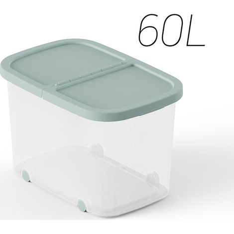CAJA MULTIUSOS RUEDAS 59X39X38 CM 60L MENTA