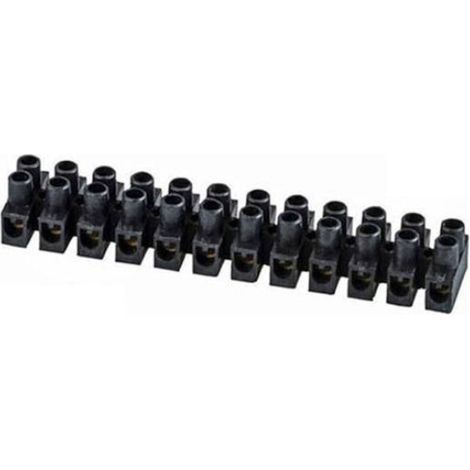 Morsettiera mammut, 2,5mm², 12 poli, 380V 24A, nero - Wimex 6030530
