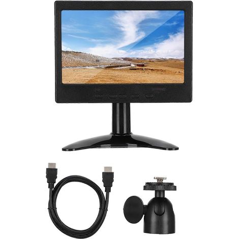 7in 1024x600 Resolution 16:9 Multifunction Display Monitor for HDMI / VGA / AV Input with Stand (1/5)