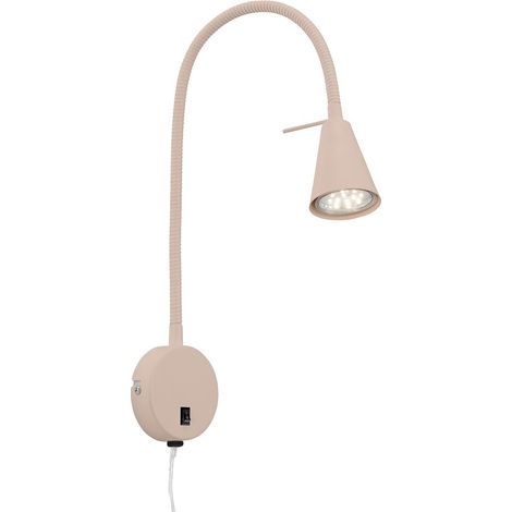 LED Leselampe mit Schalter, schwenkbar, rund, GU10, 400lm, warmweißes Licht, Wandleuchte, Wandlampe, Bettlampe, Lampe Bett, Leselicht, 45 cm, Beige