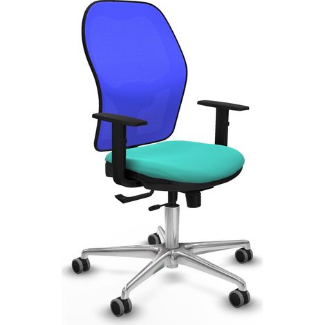 Chaise de bureau piqueras y crespo Jorquera turquoise simili cuir (1/2)