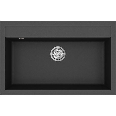 Évier granit noir Helika QUADRO 1 bac (1/4)
