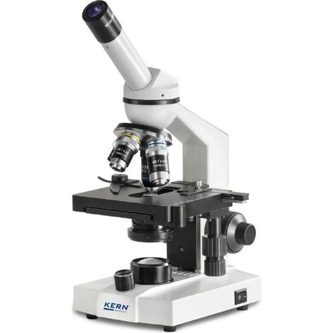 Kern - Microscope à lumière transmise OBS-1 monoculaire WF 10x/Ø 18 mm revolver à 4 objectifs avec platine mécanique - OBS 105 (1/2)