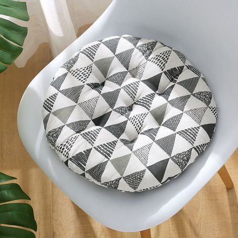 Coussin de chaise rond 40 cm en tatami respirant – Doux et antidérapant – Lot de 2 pour salle à manger, bureau et canapé – (1/5)