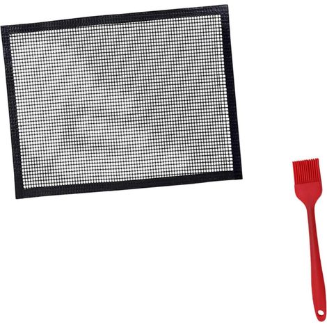 Grill Mesh Netz Grillmatte 40x33cm Hitzebeständig Mit Öl