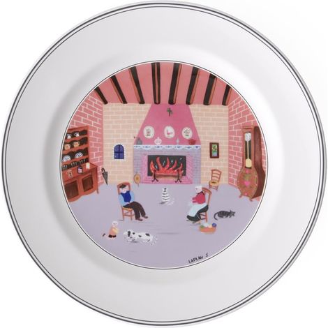 Assiette Plate "Cheminée" 27 Cm, Lave-Vaisselle, Compatible Micro-Ondes, Vaisselle, Porcelaine, Rouge (1/3)