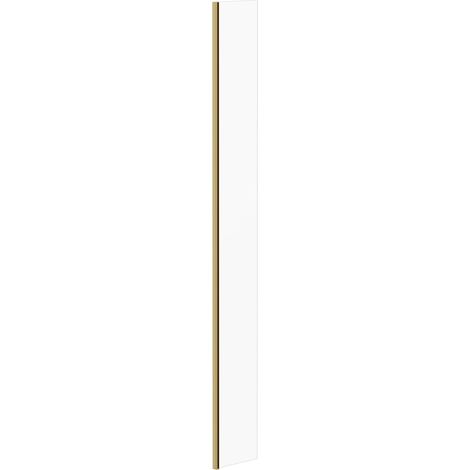 Colore 10mm Clear Glass Brushed Brass 2000mm x 250mm Walk In Fixed Return Shower Screen (1/5)