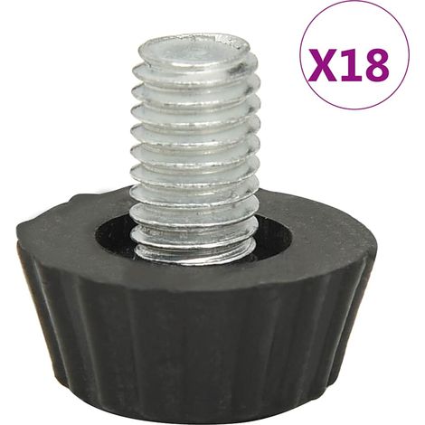 Pieds de meubles réglables M8 18 pcs Noir (1/5)