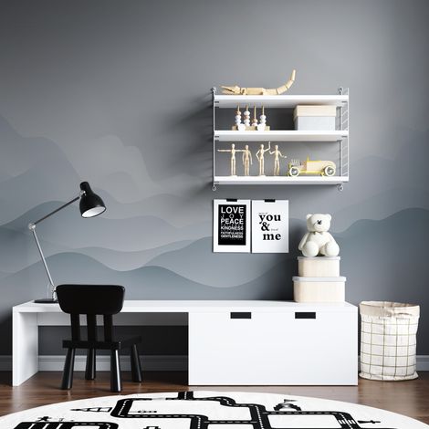 Papier Peint Montagne - Paysage en Brumes Blanches - 150 x 250 cm (1/2)