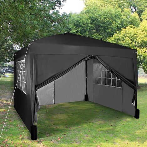 Mcc 3 x 3 m Pop up Gazebo Waterproof Outdoor Garden Marquee Canopy WS BLACK (1/5)