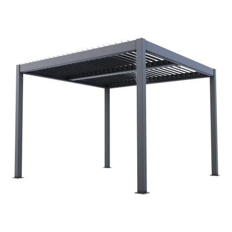pergola bioclimatica verdelook "atena new" in alluminio grigio 3x3 m