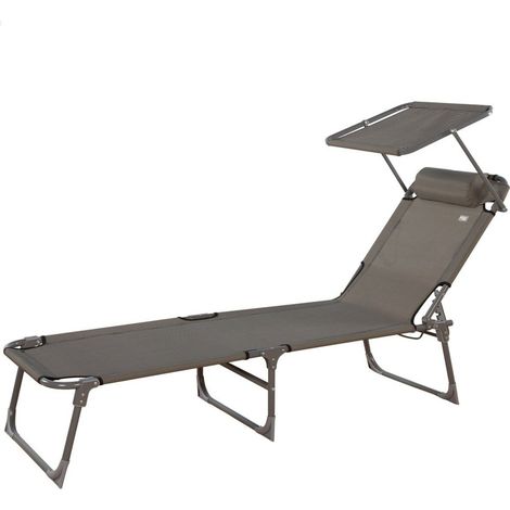 Tumbona Aktive Plegable Parasol Gris 193 x 30 x 53 cm (1/5)