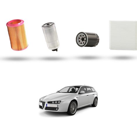 Kit Tagliando 4 filtri compatibile con Alfa Romeo 156 (932) 1.9 jtd 81kw dal 1997-2001 (1/5)