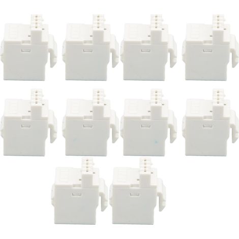 Packung mit 10 werkzeuglos montierbaren RJ11-Telefonmodulen, einfach zu installierendem Wandstecker, rostfreier Schnittstelle, zuverlässigem Kommunikationsanschluss. (1/5)